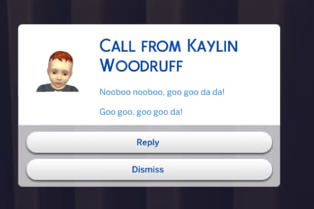 Phone call from an infant babbling goo goo ga ga