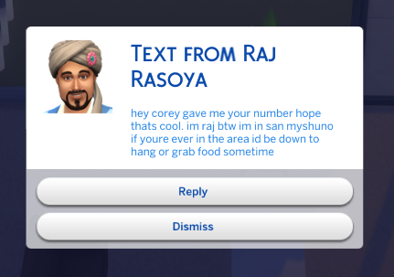 An inbound cold-outreach text where the sender was introduced through a mutual friend
