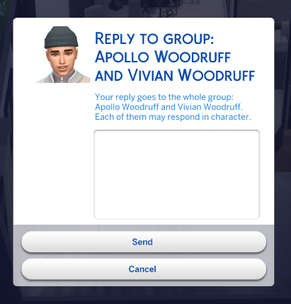 Reply dialog explicitly listing the whole group as the destination